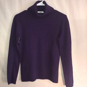 Neiman Cashmere Purple Sweater Turtleneck Medium